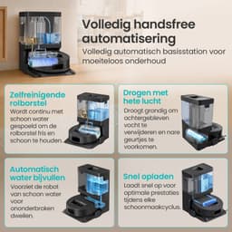 Lefant L12 PRO Robot Stofzuiger en Dweil - 20000Pa Sterke Zuigkracht - Zelfreinigende Uitschuifbare Rollermop met Automatisch Drogen - LiDAR Navigatie & Obstakelvermijding - 1L Stofbak, 5 GHz WiFi - Zwart — thumbnail 4