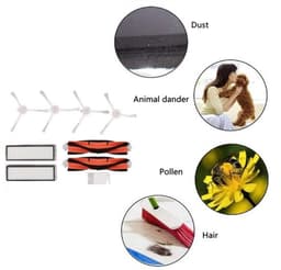 Borstel Filters Witte Platte Kam Kit - Vervangende Hulpstukken - Geschikt voor Mijia 1C - Robot Stofzuiger Accessoires - Efficiënt en Com... — thumbnail 3