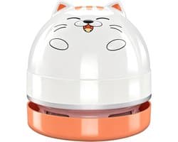 Draagbare USB mini bureaustofzuiger met schattig cartoon ontwerp, geschikt voor het opruimen van gumresten, stof en kruimels op bureau, computer, toetsenbord en in de auto