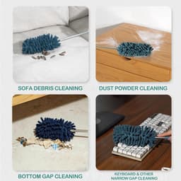 Stofmagnet Set - Plumeau - Huishoudelijk Schoonmaken - Telescopische Steel - 6 Delig - Groen Blauw — thumbnail 4