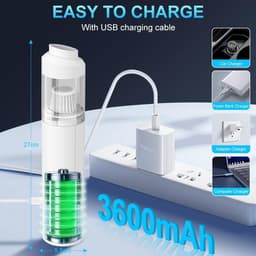Draadloze Handstofzuiger 11000Pa - USB Oplaadbaar - Mini en Lichtgewicht - Ideaal voor Auto en Thuis - ShopVlot — thumbnail 5