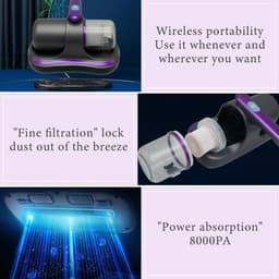 Mite Vacuum Cleaner 100 W, Mattress Cleaner with UV Light and Permanent Container - ShopVlot — thumbnail 2