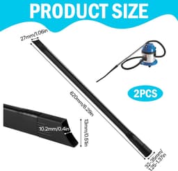 Flexibele Kierenzuiger - 2 Stuks - Buigbaar Mondstuk voor Moeilijke Hoeken - 62 cm Extra Lang - Universeel Stofzuiger Opzetstuk (32/35mm) - Voor Radiator, Auto & Bank - Zwart — thumbnail 2