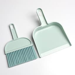 Mini bezem stoffer - Kleine handveger - Bureau schoonmaken - Zachte haarreiniging - 22 x 15 cm - Grijs — thumbnail 1