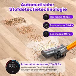 Steelstofzuiger Draadloos - Krachtige Stofzuiger - Huis Reinigen - Automatische Zuigkracht - 75 Min Looptijd - Goud — thumbnail 4