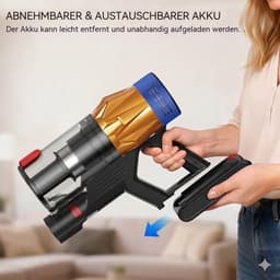 Steelstofzuiger Draadloos-Accu Stofzuiger-50 kPa Zuigkracht-60 Min Gebruiksduur-LED Display-HEPA Filter-Anti-Klit Borstel-Voor Tapijt Dierenharen Auto-1,5 L-blauw — thumbnail 4