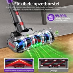 Steelstofzuiger - accu stofzuiger - Steelstofzuiger Draadloos 70000PA - LED-Display - draadloze stofzuiger - 3 Standen Zuigkracht -Steelstofzuigers - Anti-klit vloerborstel - 20-60 Min Werktijd - 1,8L - Paars — thumbnail 5