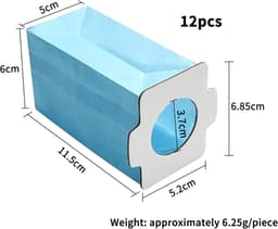 12 xStofzuigerzakken, Geschikt voor papieren filters, Geschikt voor Makita stofzuigeraccessoires, volautomatische oplaadbare handstofzuiger/dweilcombinatie. — thumbnail 5