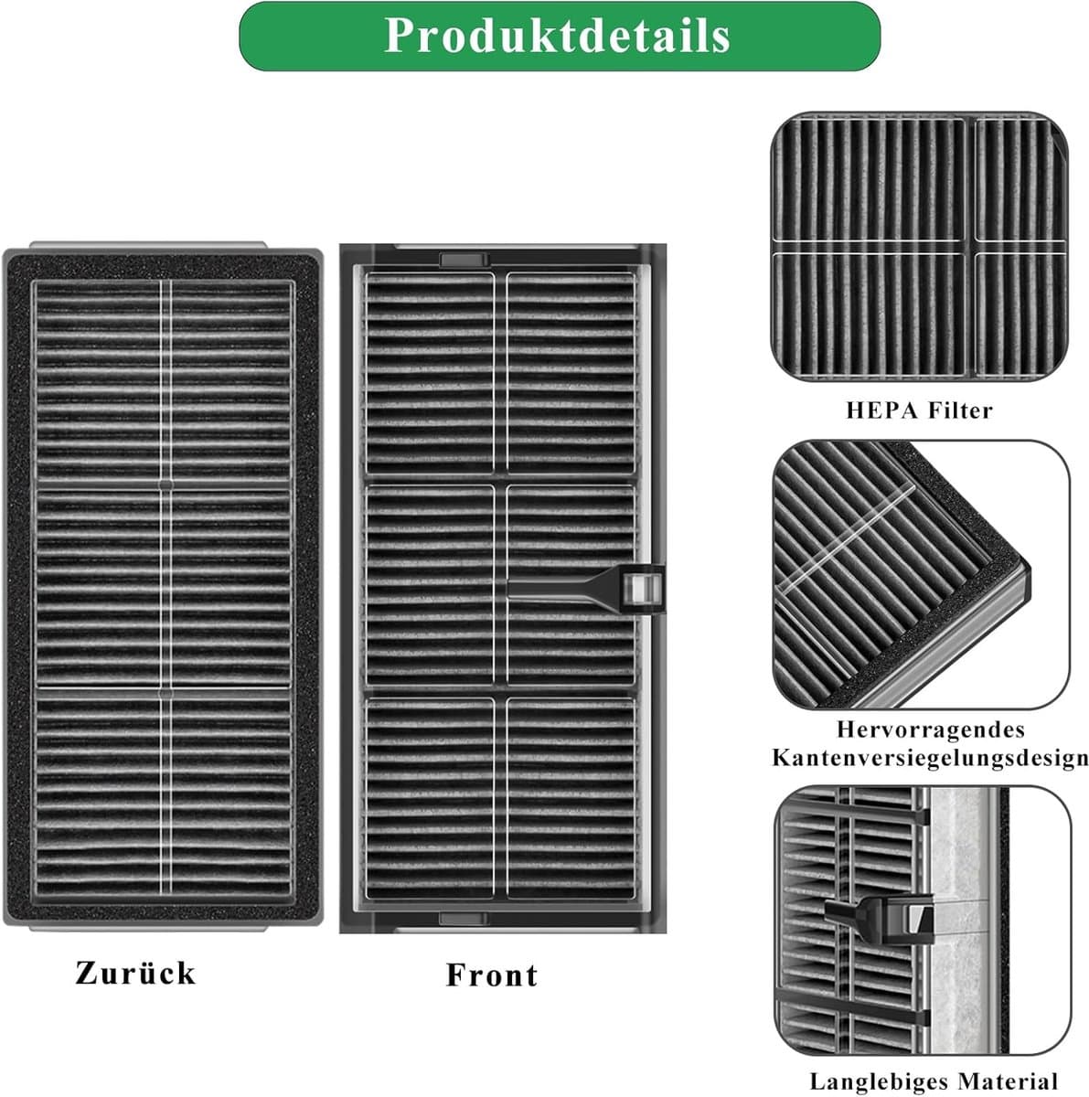 6 Stuks Filters HEPA-filter voor Dreme robotstofzuiger - vervangingsfilter - accessoires — afbeelding 1