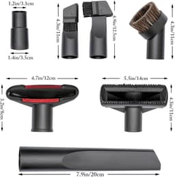 6 Stuks Stofzuiger Zuigmond Set - Universeel Opzetstuk - Reinigingsset voor stofzuigeraccessoires - Geschikt voor standaard slangonderdelen van 35 mm tot 32 mm - Voor Shark/Henry Hoover-accessoires - Zwart — thumbnail 2