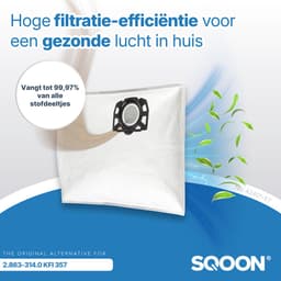 SQOON® Stofzuigerzakken geschikt voor Karcher WD 2 PLUS & WD3 series - KFI 357 - Model 2.863-314.0 - 5 stuks — thumbnail 2