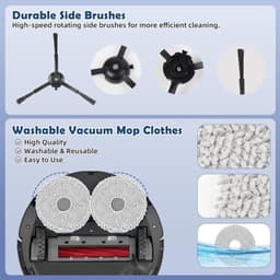 Vervangende Accessoireset voor Roborock Qrevo S, Qrevo Pro en Qrevo Plus Robotstofzuiger - 1 Hoofdborstel, 4 Zijborstels, 2 HEPA-Filters, 4 Dweilpads, 6 Stofzakken en Reinigingsborstel — thumbnail 4