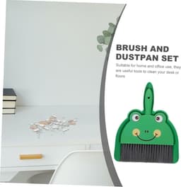 Stoffer en Blik Set - Mini Bezempje - Bureau Schoonmaken - Compact Ontwerp - 23 cm - Groen — thumbnail 5