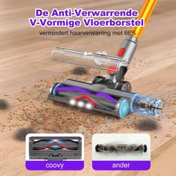 Steelstofzuiger Draadloos - Krachtige Stofzuiger - Huis Reinigen - Automatische Zuigkracht - 75 Min Looptijd - Goud — thumbnail 2