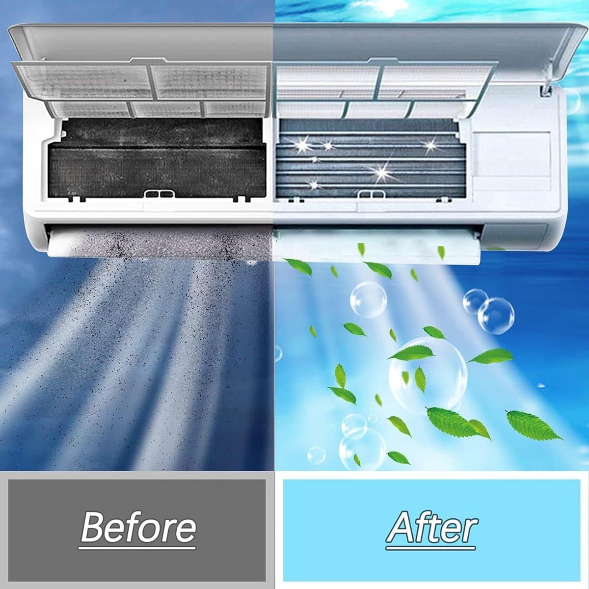 Airco Reinigingszak - Wandunit Beschermhoes - Apparaat Schoonmaken - Waterdichte Voering - XL Universeel - Zwart — afbeelding 1