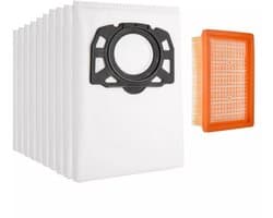 Stofzuigerzakken - 10 stuks - Voor Kärcher WD4, WD5, WD6 en andere stofzuigermodellen - Plat filter - Filteraccessoires