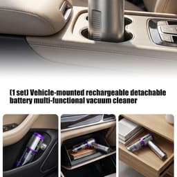 Persluchtstofdoek - Draadloze Cleaner - Auto Interieur Reinigen - Borstelloze Motor - 100W Vermogen - Zilverkleurig — thumbnail 4