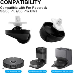 Dailygoods - Dailygoody - Voorwiel Roborock S8 - Stille Band - Universeel - Compatibel met meerdere modellen - Roborock Stofzuiger - Vervangingsonderdeel - 8,4 x 5 — thumbnail 4