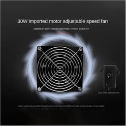 Stofbox Ventilator - Afzuigkap Slijpmachine - Stofvrij Werken - 30W Krachtige Zuigkracht - 58x35x35CM - Transparant — thumbnail 2