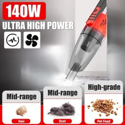 Draagbare Stofzuiger - Kruimelzuiger Draadloos - Auto Interieur Reinigen - Dubbele Zuigkracht - 500 Gram - Rood — thumbnail 5