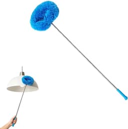 Ventilator Stoffer - Reinigingsborstel Plafond - Hoge Plekken Schoonmaken - Verlengbare Steel - 115 cm - Blauw — thumbnail 1