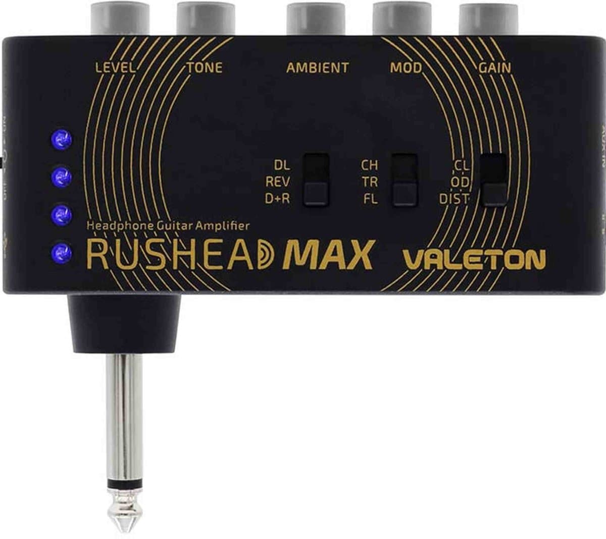 Valeton RH-100 Oplaadbare hoofdtelefoonversterker voor gitaar met drive, effecten en USB-oplaadfunctie — afbeelding 1