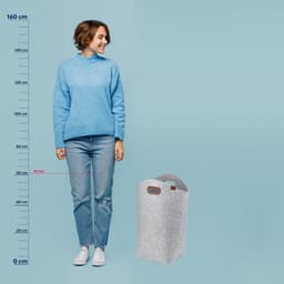 Ruime Wasmand van Stevig Vilt met Handvatten voor Badkamer of Slaapkamer — thumbnail 3
