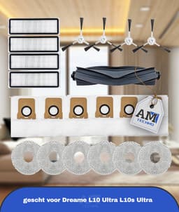 21 Stks Accessoires Kit gescht voor Dreame L10 Ultra L10s Ultra, 1 Belangrijkste Borstel 4 HEPA Filters 6 Stofzakken 4 Side Borstel 6 Mop Pads Vervangende Onderdelen, regular size, TD005 — thumbnail 1