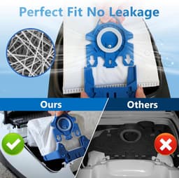 Geschikt voor 10 stuks 3D Airclean-zakken ter vervanging van Miele GN-stofzuigerzakken, geschikt voor Miele Classic C2 C3 S2 S5 S8 S400-serie met motorbeschermingsfilters, AirClean-filters — thumbnail 4