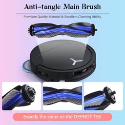 Accessoires voor vegers - Compatibel met Ecovacs T50 PRO Accessoires voor vegers - 1 hoofdborstel, 4 dweilpads, 4 zijborstels, 4 HEPA-filters, 6 stofzuigerzakken - Eenvoudig schoon te maken en te vervangen — thumbnail 2