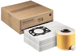 SQOON® Stofzuigerzakken + Filter Servicekit Geschikt voor Kärcher WD2 Plus & WD3 – 10x KFI357 Stofzuigerzakken + 1x Filter KFI 3310 — thumbnail 1