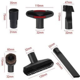 stofzuiger hulpstukken set - 6-delig - meubelborstel - spleetzuigmond - stofzuigermond - stofzuigermondstuk - stofzuigervoet - Binnendiameter van de interface 32mm/35mm — thumbnail 4