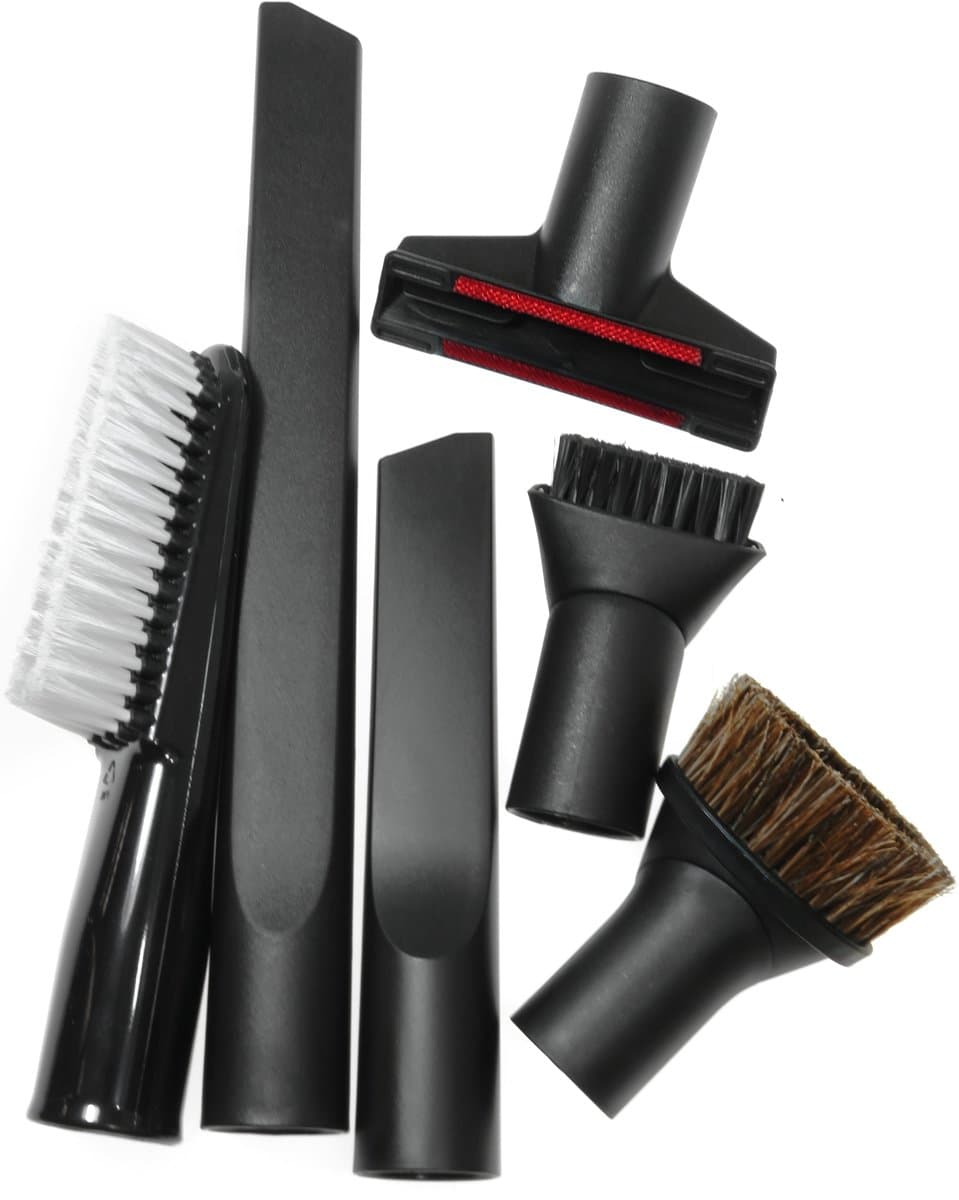 Dparts 6-delig stofzuiger hulpstukken set - geschikt voor Miele Philips AEG Karcher Bosch Numatic Nilfisk - plumeau - meubelborstel - spleetzuigmond - stofzuigermond - stofzuigermondstuk - stofzuigervoet - borstel - universeel opzetstuk zuigmond — afbeelding 1