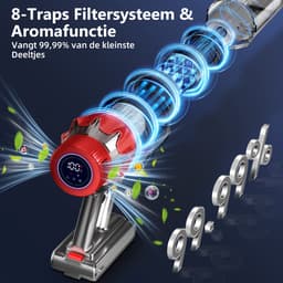 Elekiatech - Steelstofzuiger Draadloos - 70000Pa - 70 Min - 2200 mAh Accu - Rood — thumbnail 4