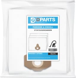 5x Dparts stofzuigerzakken geschikt voor Parkside en Einhell - microfleece zakken voor Lidl PNTF 23 - PTS 250 - PNTS 1250 - 1300 - 1400 - 1500 series - nat droog stofzakken — thumbnail 3