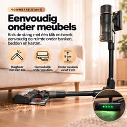 SwayTosh KingForce Steelstofzuiger met Dweilfunctie - 200 AW - 35.000 Pa - Draadloze Steelstofzuiger Zonder Zak op Accu - 450 W - Draadloze Stofzuiger - Kruimeldief - Tot 60 Min - Stofzuiger Draadloos - Steelstofzuigers — thumbnail 5