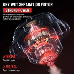 Heidat stofzuiger - Nat- en droog zuiger - RVS - 18 L - Industriële stofzuiger - 1200 W - Met blaasfunctie — thumbnail 2
