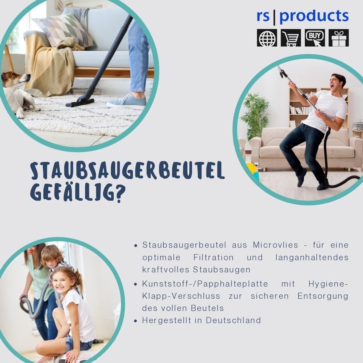 rs-products I 5x stofzuigerzakken voor SEVERIN BC 7035 S'Power snowlight, SB 7211 I HOOVER Freespace TFS 5196, TFS - ShopVlot — afbeelding 1