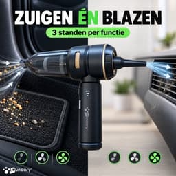 Mundary Kruimeldief Snoerloos – Auto Stofzuiger Draadloos – 27.000 Pa Zuigkracht – Kruimelzuiger met Blaas- en Zuigfunctie – USB-C Oplaadbaar — thumbnail 2