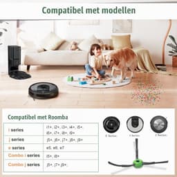 Zijborstels voor Robotstofzuiger - 3 Stuks - Zwart en Groen — thumbnail 2
