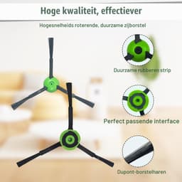 Zijborstels voor Robotstofzuiger - 3 Stuks - Zwart en Groen — thumbnail 3