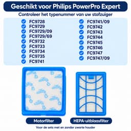 Kleanburg® - Geschikt voor Philips PowerPro Expert - Filter set van 2 stuks inclusief Houder - Vervanger voor FC8003/01 — thumbnail 4