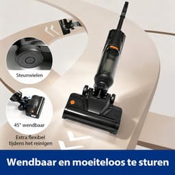 Grenintol Vloerreiniger – Nat en Droog Stofzuiger – 15kPa – 180° Platliggend – Stofzuiger met dweilfunctie – Zelfreiniging met Geëlektrolyseerd Water – Automatische Droging – Dubbelzijdige Randreiniging – 35 Min Accuduur – Zilver — thumbnail 3