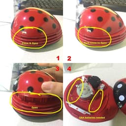 Lieve lieveheersbeestje cartoon mini stofzuiger, draadloze bureaustofzuiger voor hoeken, schattige tafelstofzuiger voor thuis en kantoor，Rood — thumbnail 3