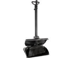 Stoffer en Blik - Veegset Lange Steel - Efficiënt Schoonmaken - Professionele Kwaliteit - 108 cm - Zwart