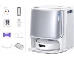 NARWAL Freo Z10 Ultra robotstofzuiger met zelfledigend basisstation, 18.000 Pa zuigkracht, AI Vision, DirtSense-technologie, klitvrije borstel, 45-75 °C heetwaterreiniging, LDS-navigatie, 8 N dweilen, wit