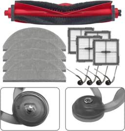 13 Stuks Accessoirekit geschikt voor Roborock Q10 X5 / Q10 X5+ robotstofzuiger - 1 hoofdborstel, 4 dweilpads, 4 zijborstels, 4 filters — thumbnail 4