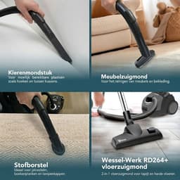 VALI® Stofzuiger Zonder Zak - Compact en Licht - Stofzuiger - Zwart/Grijs - 33cm x 25cm x 42cm — thumbnail 3