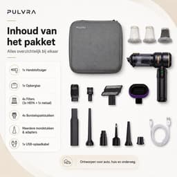 PULVRA Kruimeldief PRO – 4-in-1 Handstofzuiger - Auto stofzuiger – 16.000 Pa – 3 Zuigstanden – Snoerloos – Auto Stofzuiger – Zuigen & Blazen – Air Duster – Opblaasfunctie — thumbnail 4