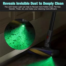 Gemotoriseerde borstelkoppen met laser-LED's geschikt voor Dyson V7, V8, V10 en V11 – direct aangedreven borstelkoppen voor harde vloeren en laagpolige tapijten – vloerzuigmonden voor stofzuigers — thumbnail 5